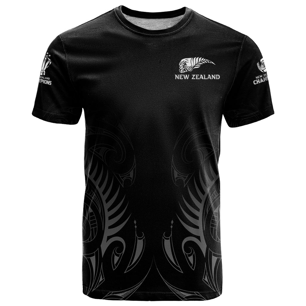 New Zealand T Shirt Rugby 2023 Champions Black DT02 Black - Polynesian Pride
