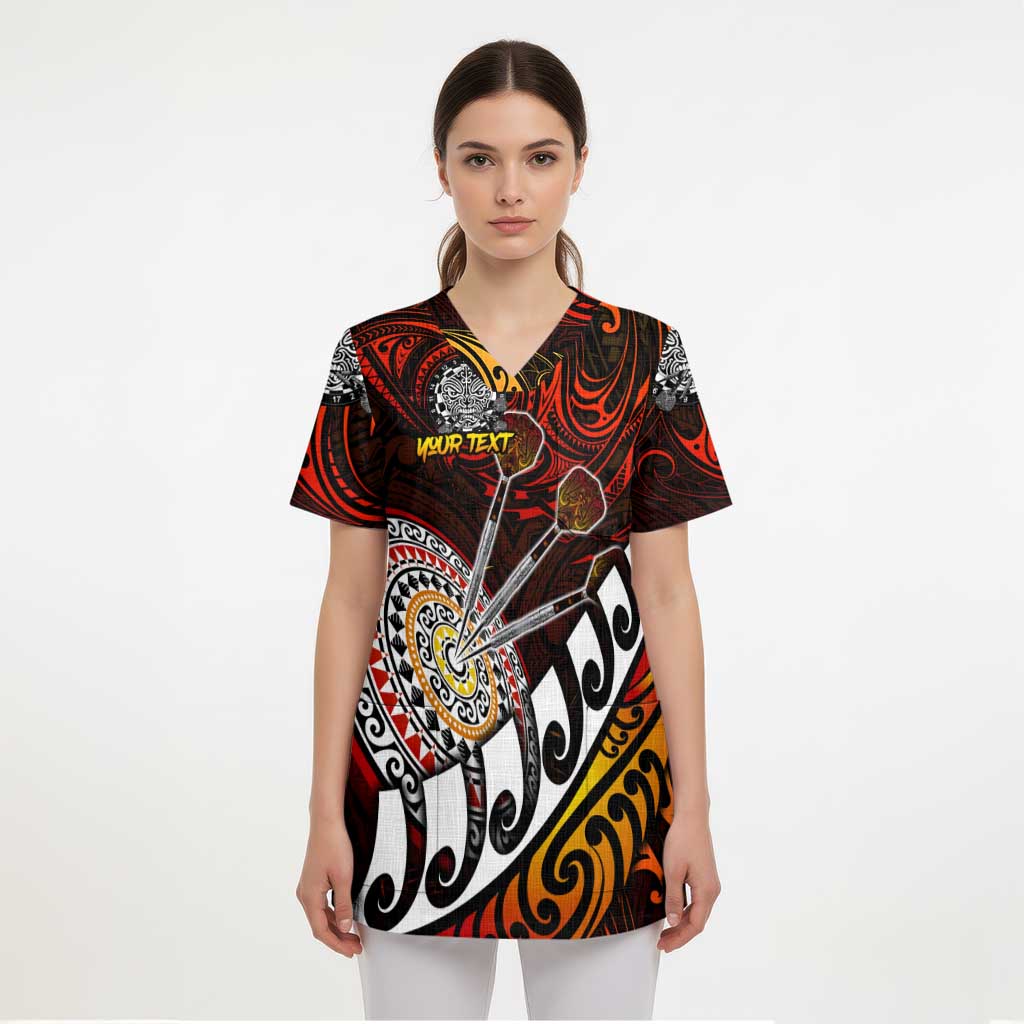 Personalised Fern Maori Darts Scrub Top New Zealand Darts - Polynesian Pride