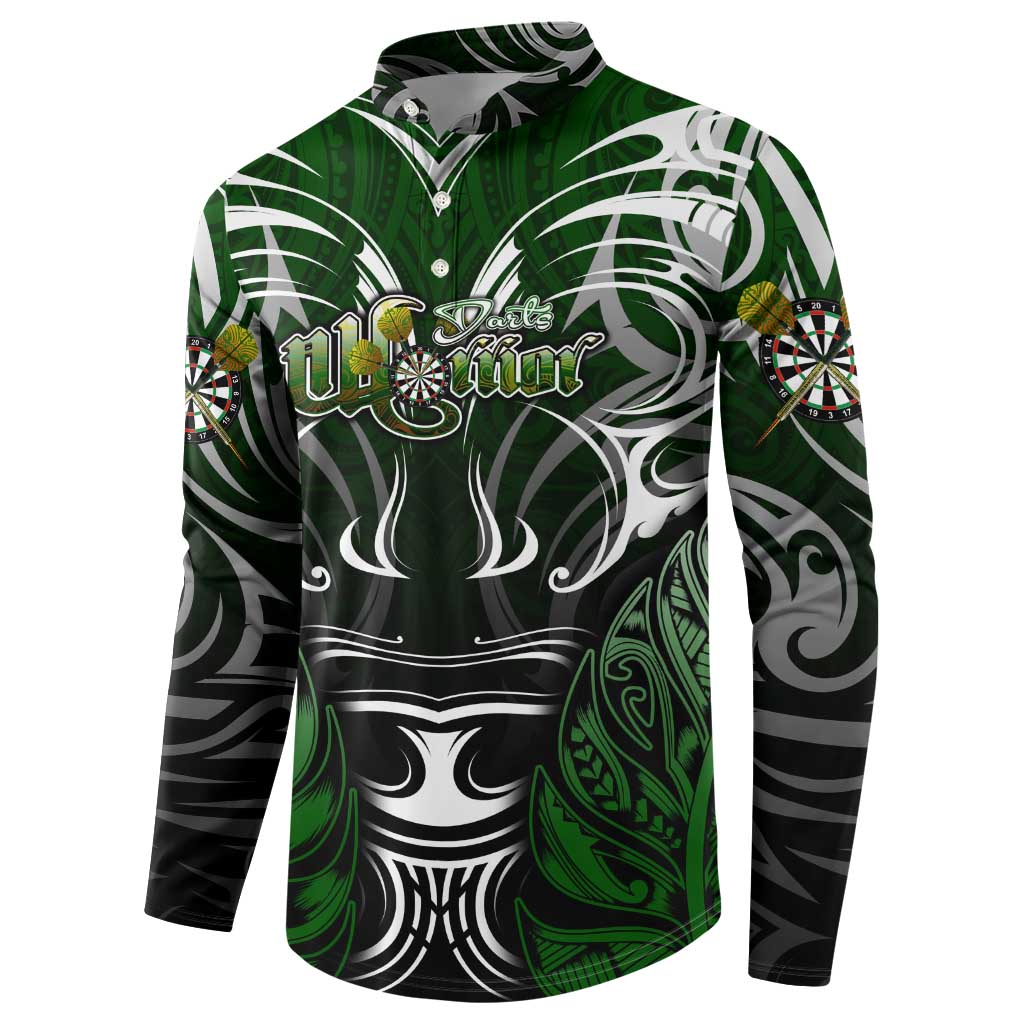 Personalised Warriors Maori Darts Button Sweatshirt New Zealand Darts Silver Fern DT02 - Polynesian Pride