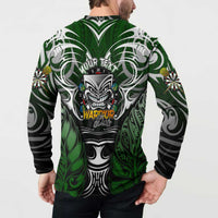Personalised Warriors Maori Darts Button Sweatshirt New Zealand Darts Silver Fern DT02 - Polynesian Pride