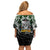 Personalised Warriors Maori Darts Family Matching Off Shoulder Short Dress and Hawaiian Shirt New Zealand Darts Silver Fern