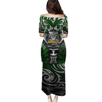 Personalised Warriors Maori Darts Family Matching Puletasi and Hawaiian Shirt New Zealand Darts Silver Fern