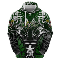 Personalised Warriors Maori Darts Hoodie New Zealand Darts Silver Fern