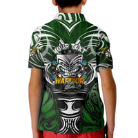 Personalised Warriors Maori Darts Kid Polo Shirt New Zealand Darts Silver Fern