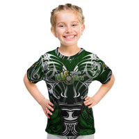 Personalised Warriors Maori Darts Kid T Shirt New Zealand Darts Silver Fern