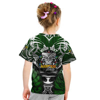 Personalised Warriors Maori Darts Kid T Shirt New Zealand Darts Silver Fern
