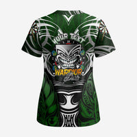 Personalised Warriors Maori Darts Scrub Top New Zealand Darts Silver Fern - Polynesian Pride