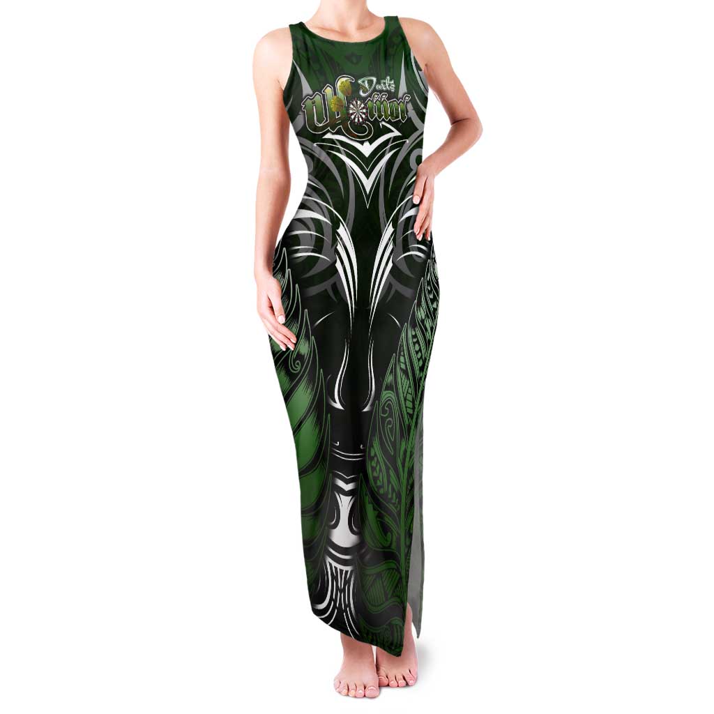 Personalised Warriors Maori Darts Tank Maxi Dress New Zealand Darts Silver Fern