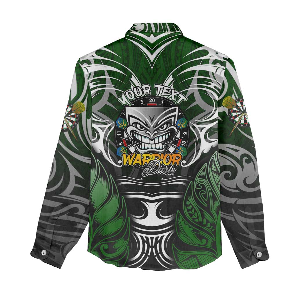 Personalised Warriors Maori Darts Women Casual Shirt New Zealand Darts Silver Fern