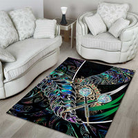 New Zealand Darts Area Rug NZ Paua Shell Maori Fern