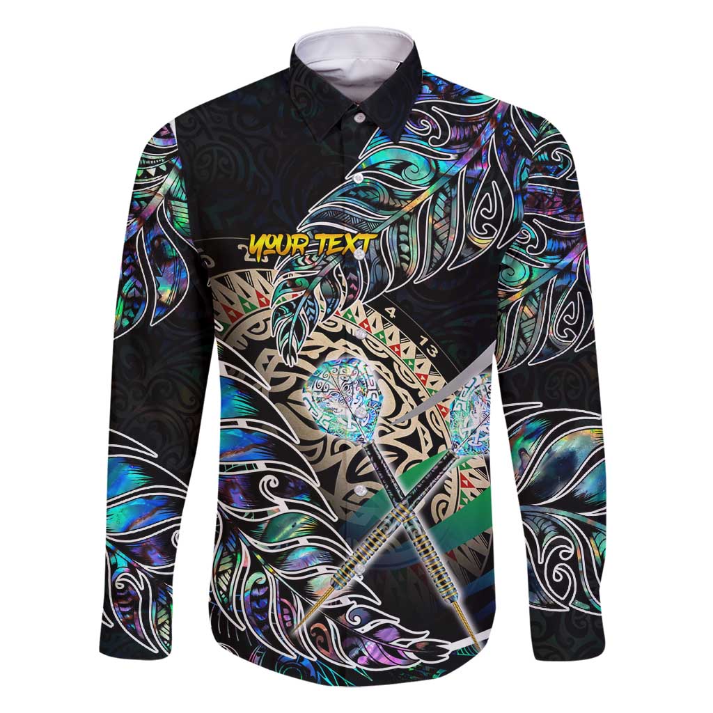 Personalised New Zealand Darts Family Matching Off Shoulder Short Dress and Hawaiian Shirt NZ Paua Shell Maori Fern