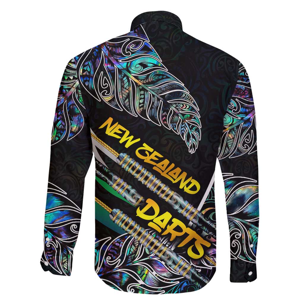 Personalised New Zealand Darts Family Matching Puletasi and Hawaiian Shirt NZ Paua Shell Maori Fern