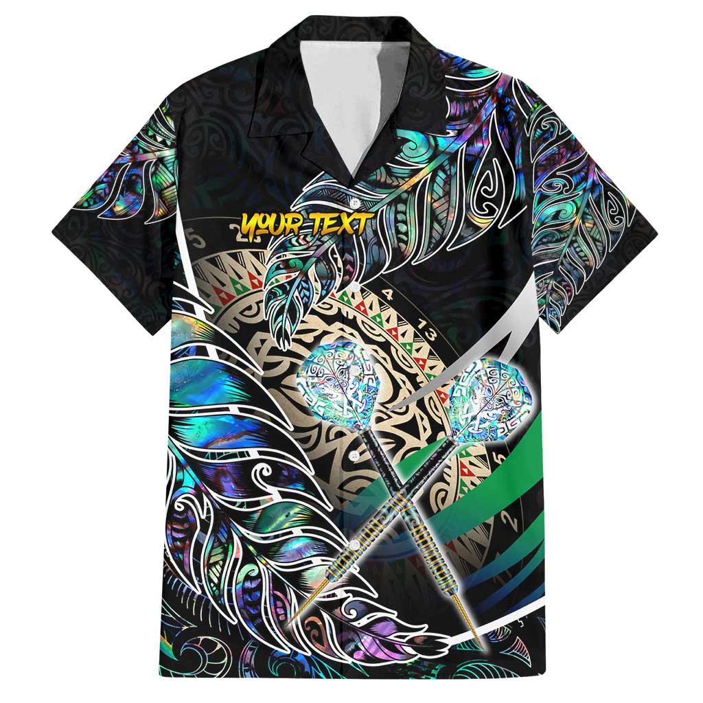 Personalised New Zealand Darts Family Matching Tank Maxi Dress and Hawaiian Shirt NZ Paua Shell Maori Fern