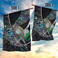 New Zealand Darts Garden Flag NZ Paua Shell Maori Fern