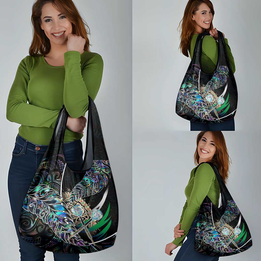 New Zealand Darts Grocery Bag NZ Paua Shell Maori Fern
