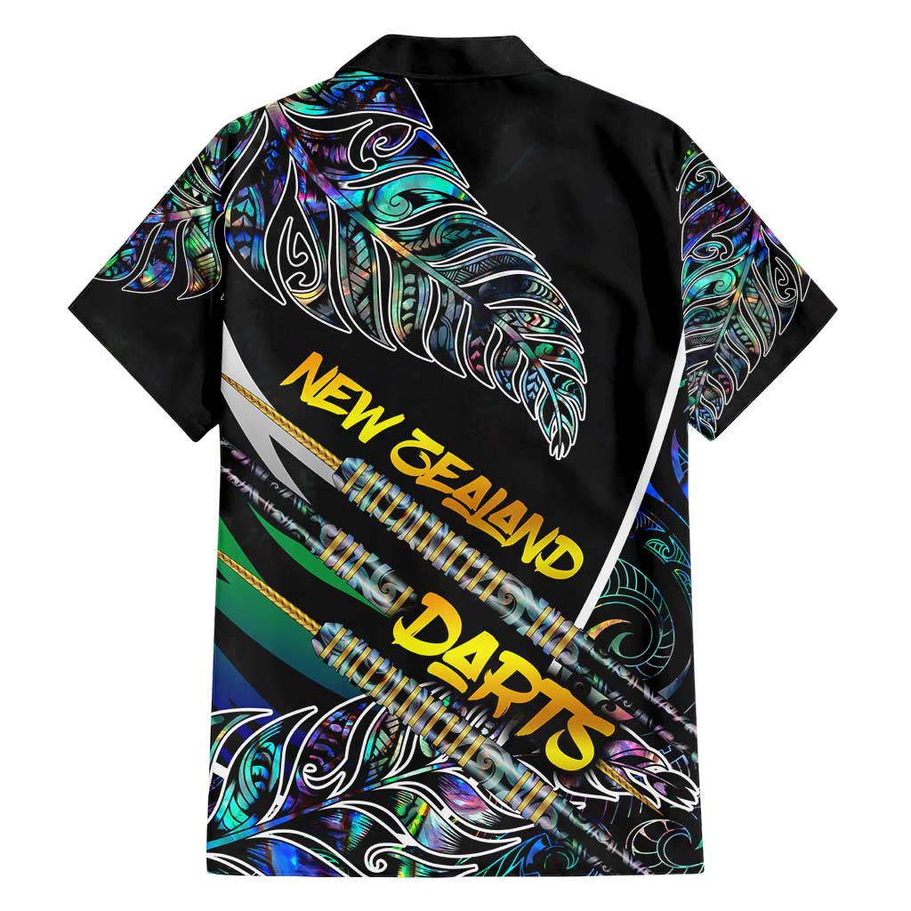 Personalised New Zealand Darts Hawaiian Shirt NZ Paua Shell Maori Fern