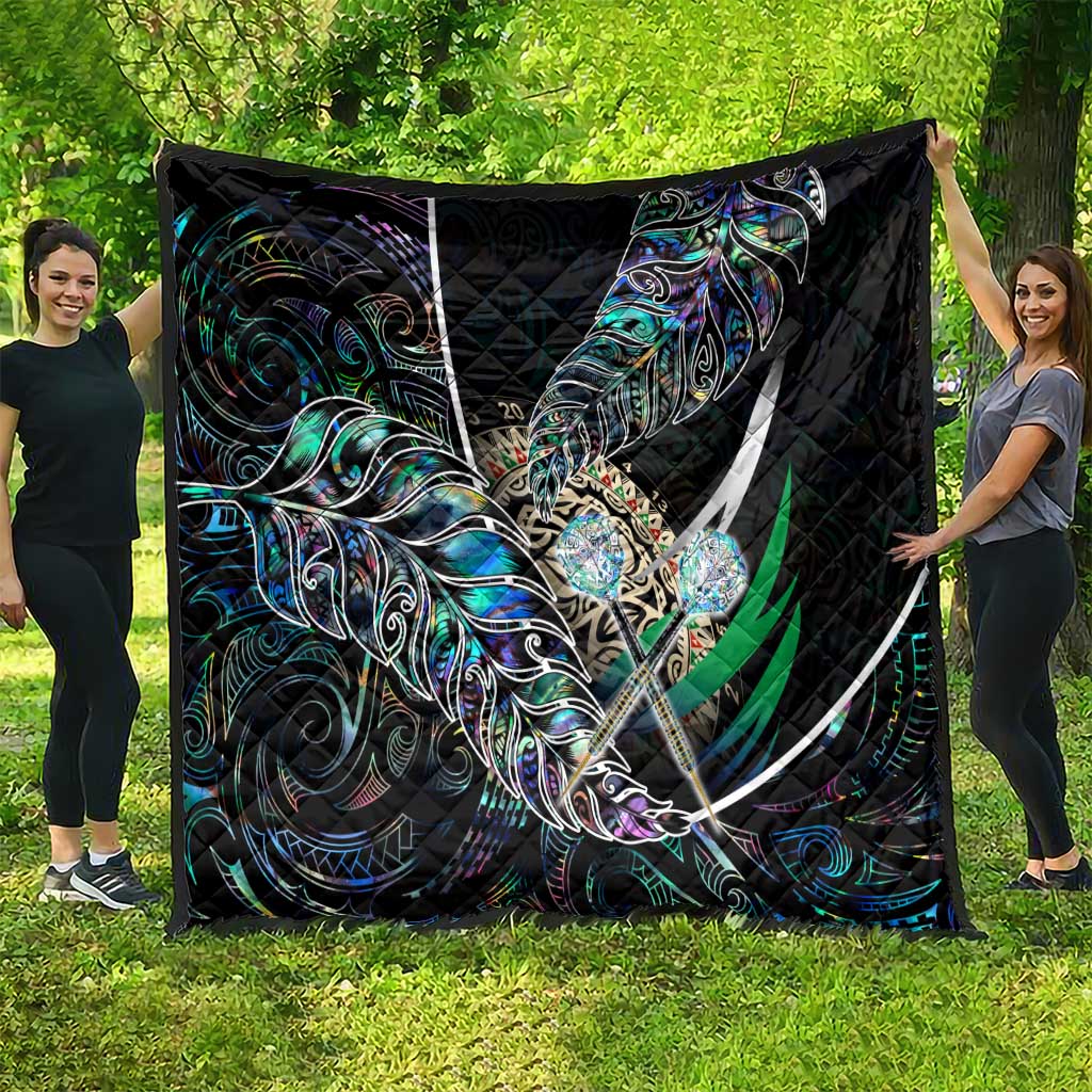 New Zealand Darts Quilt NZ Paua Shell Maori Fern