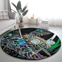 New Zealand Darts Round Carpet NZ Paua Shell Maori Fern