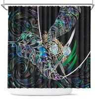 New Zealand Darts Shower Curtain NZ Paua Shell Maori Fern