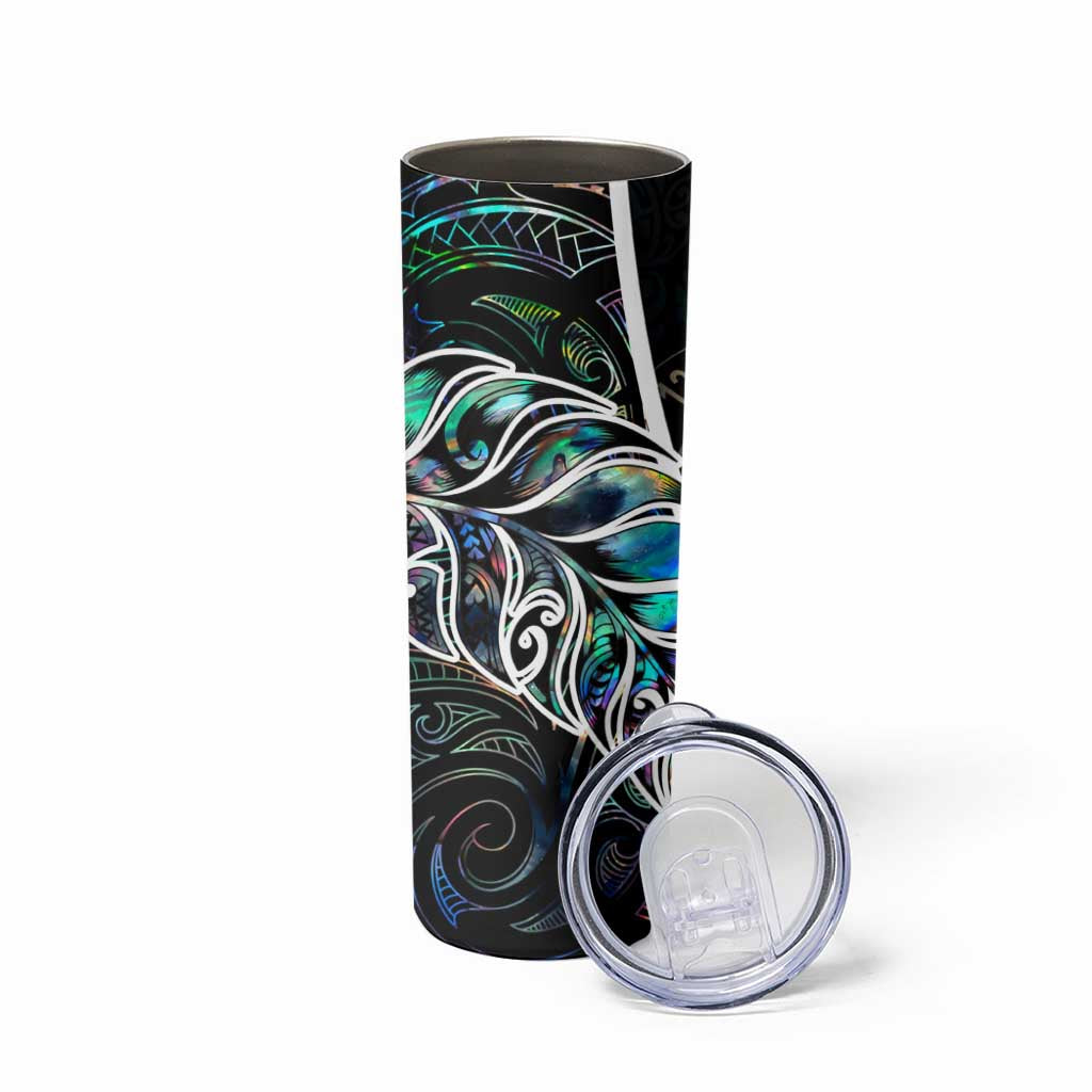 New Zealand Darts Skinny Tumbler NZ Paua Shell Maori Fern