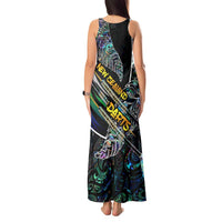 Personalised New Zealand Darts Tank Maxi Dress NZ Paua Shell Maori Fern