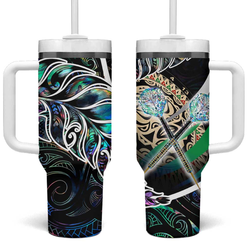 New Zealand Darts Tumbler With Handle NZ Paua Shell Maori Fern