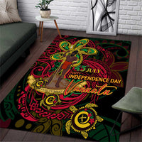 Vanuatu 45th Independence Anniversary Area Rug Flower Melanesian Namele Turtle - Polynesian Pride
