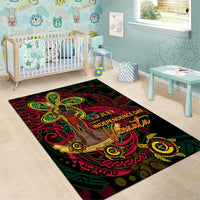 Vanuatu 45th Independence Anniversary Area Rug Flower Melanesian Namele Turtle - Polynesian Pride