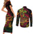 Custom Vanuatu 45th Independence Anniversary Couples Matching Short Sleeve Bodycon Dress and Long Sleeve Button Shirt Flower Melanesian Namele Turtle - Polynesian Pride