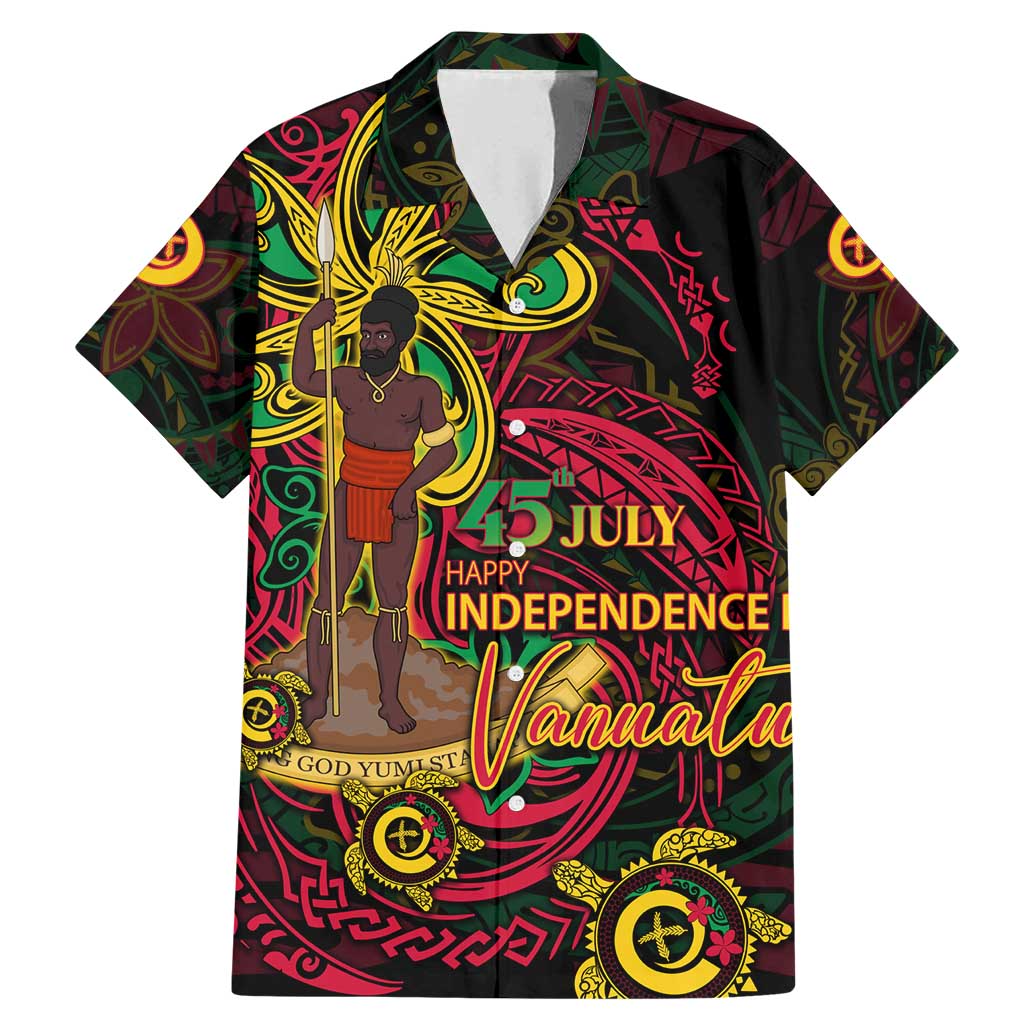 Custom Vanuatu 45th Independence Anniversary Family Matching Mermaid Dress and Hawaiian Shirt Flower Melanesian Namele Turtle - Polynesian Pride