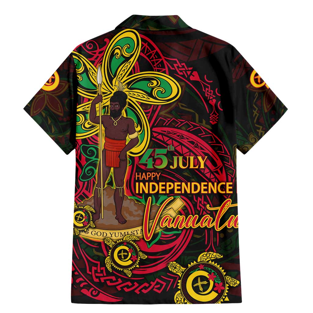 Custom Vanuatu 45th Independence Anniversary Family Matching Mermaid Dress and Hawaiian Shirt Flower Melanesian Namele Turtle - Polynesian Pride