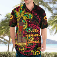 Custom Vanuatu 45th Independence Anniversary Hawaiian Shirt Flower Melanesian Namele Turtle - Polynesian Pride