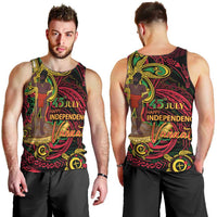 Custom Vanuatu 45th Independence Anniversary Men Tank Top Flower Melanesian Namele Turtle - Polynesian Pride