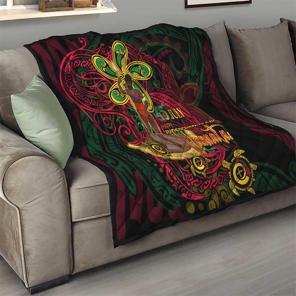 Vanuatu 45th Independence Anniversary Quilt Flower Melanesian Namele Turtle - Polynesian Pride