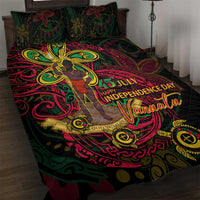 Vanuatu 45th Independence Anniversary Quilt Bed Set Flower Melanesian Namele Turtle - Polynesian Pride