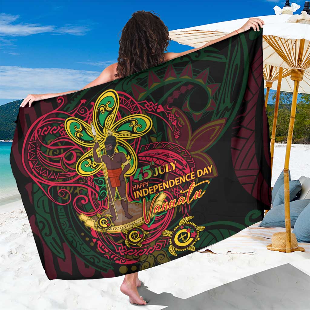 Vanuatu 45th Independence Anniversary Sarong Flower Melanesian Namele Turtle - Polynesian Pride