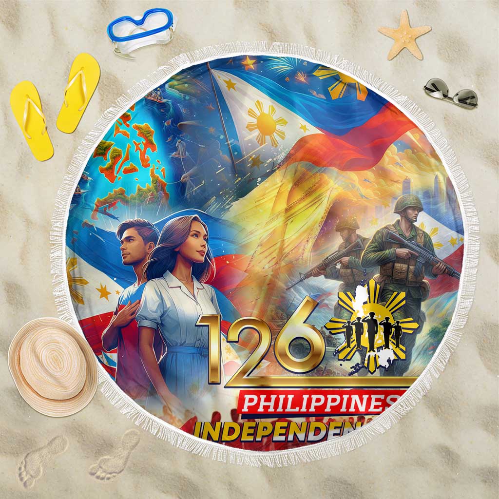 The Philippines 126th Independence Anniversary Beach Blanket Art Style DT02 One Size 150cm Art - Polynesian Pride