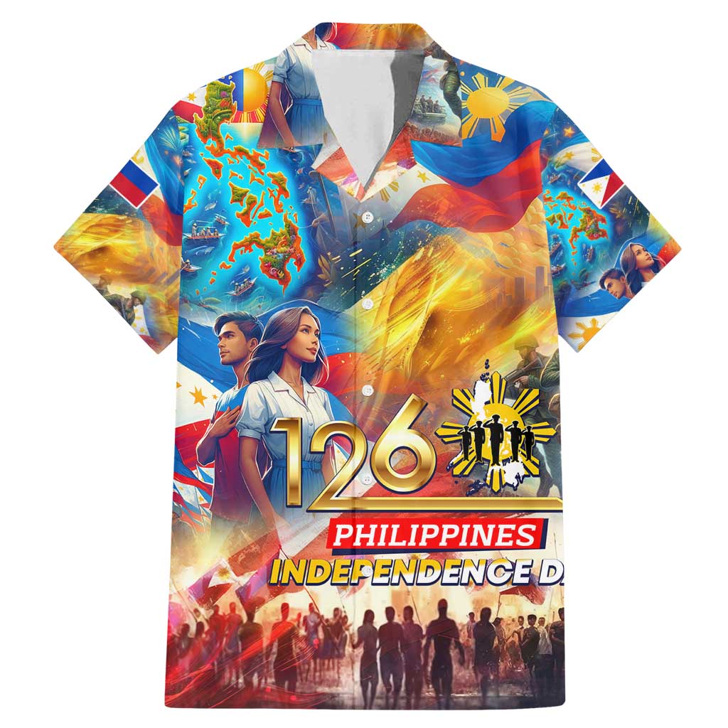 Custom The Philippines 126th Independence Anniversary Family Matching Mermaid Dress and Hawaiian Shirt Art Style - Polynesian Pride