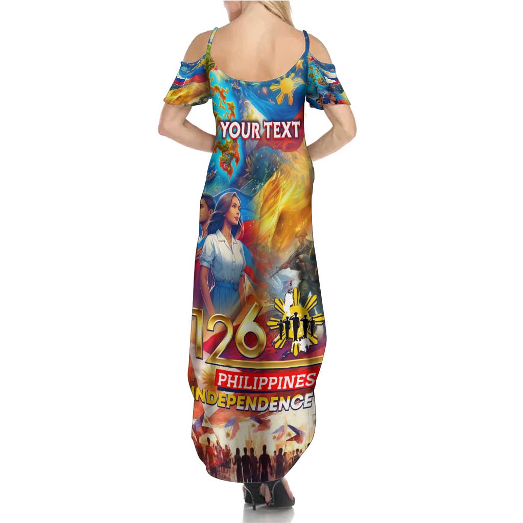 Custom The Philippines 126th Independence Anniversary Family Matching Summer Maxi Dress and Hawaiian Shirt Art Style - Polynesian Pride