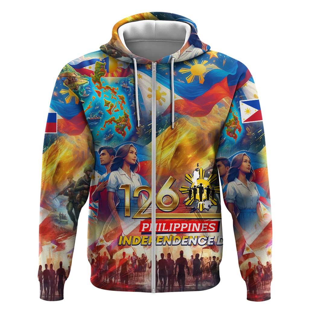 Custom The Philippines 126th Independence Anniversary Hoodie Art Style - Polynesian Pride