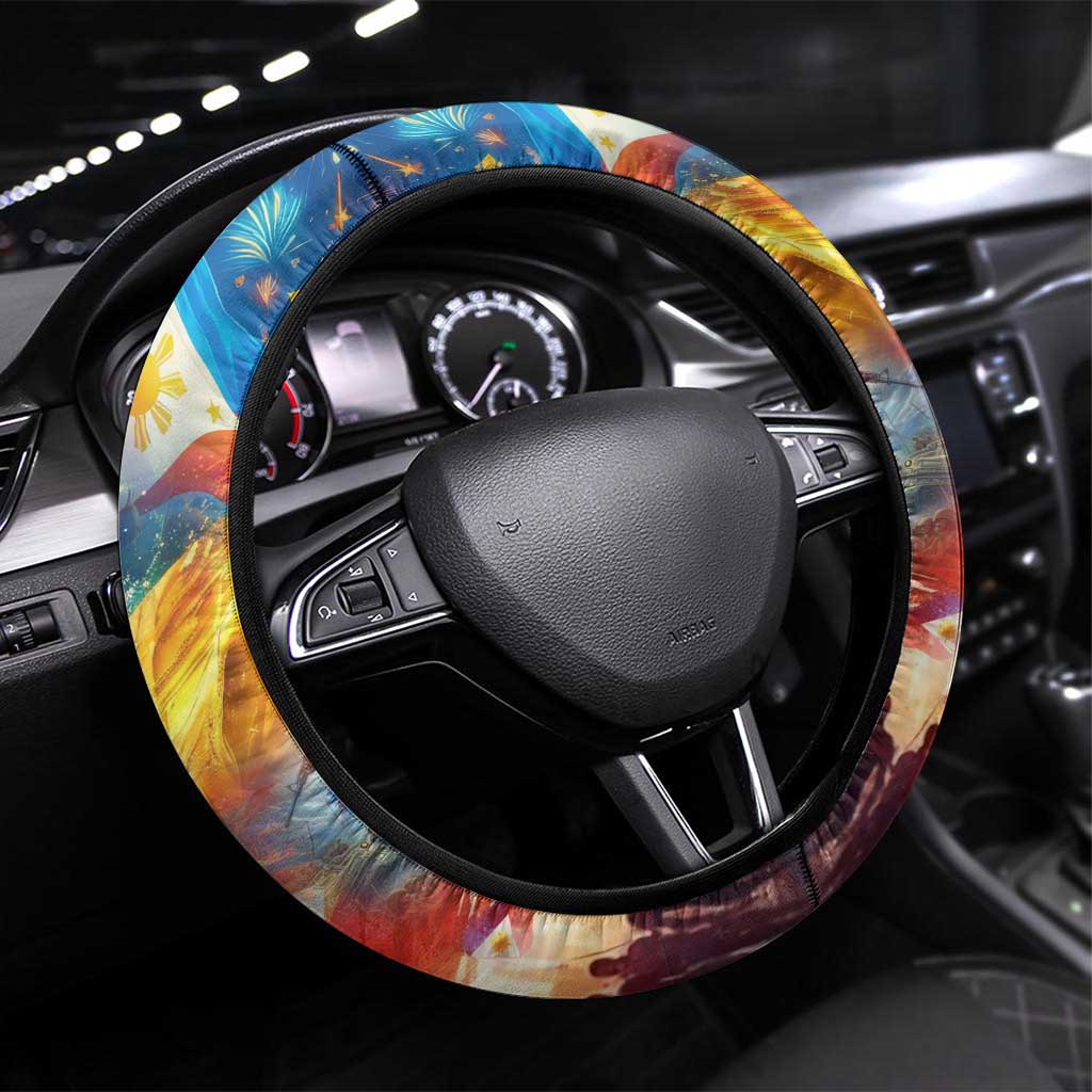 The Philippines 126th Independence Anniversary Steering Wheel Cover Art Style DT02 Universal Fit Art - Polynesian Pride