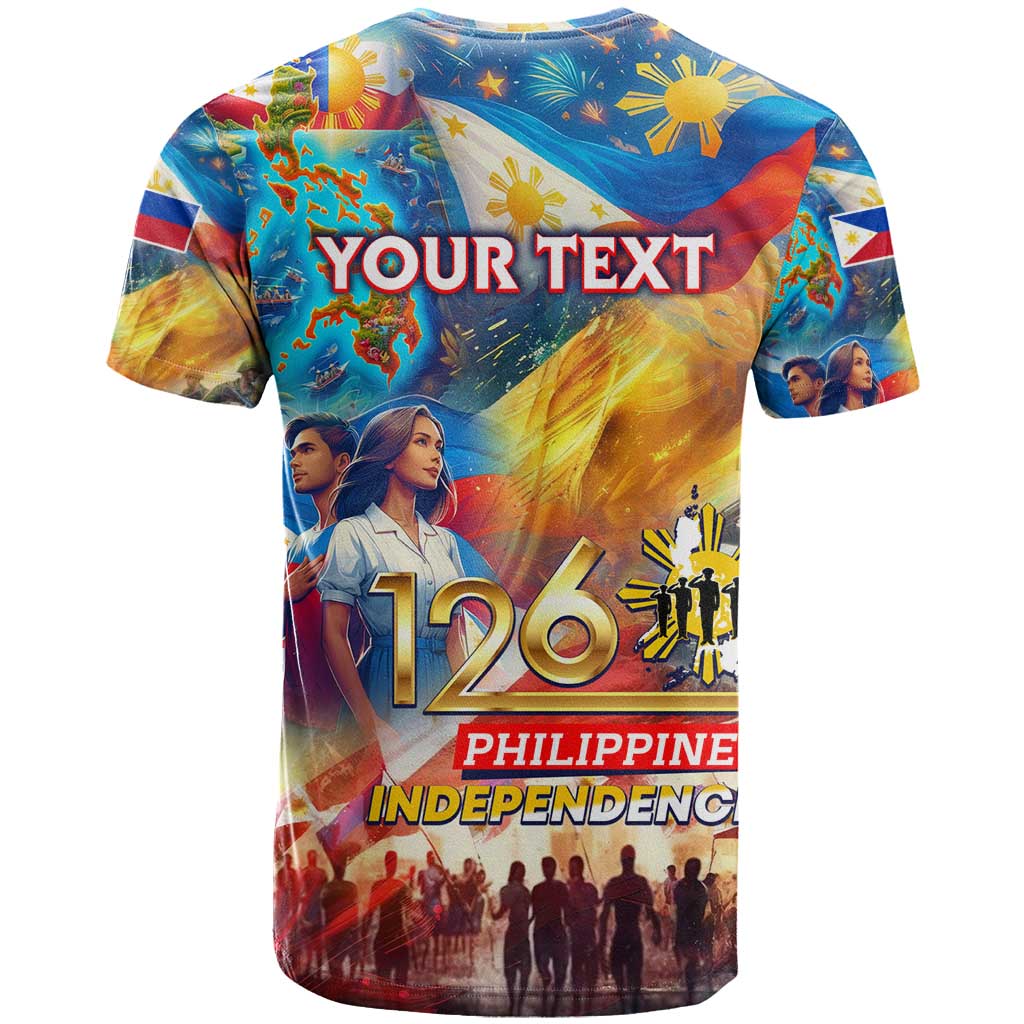 Custom The Philippines 126th Independence Anniversary T Shirt Art Style - Polynesian Pride