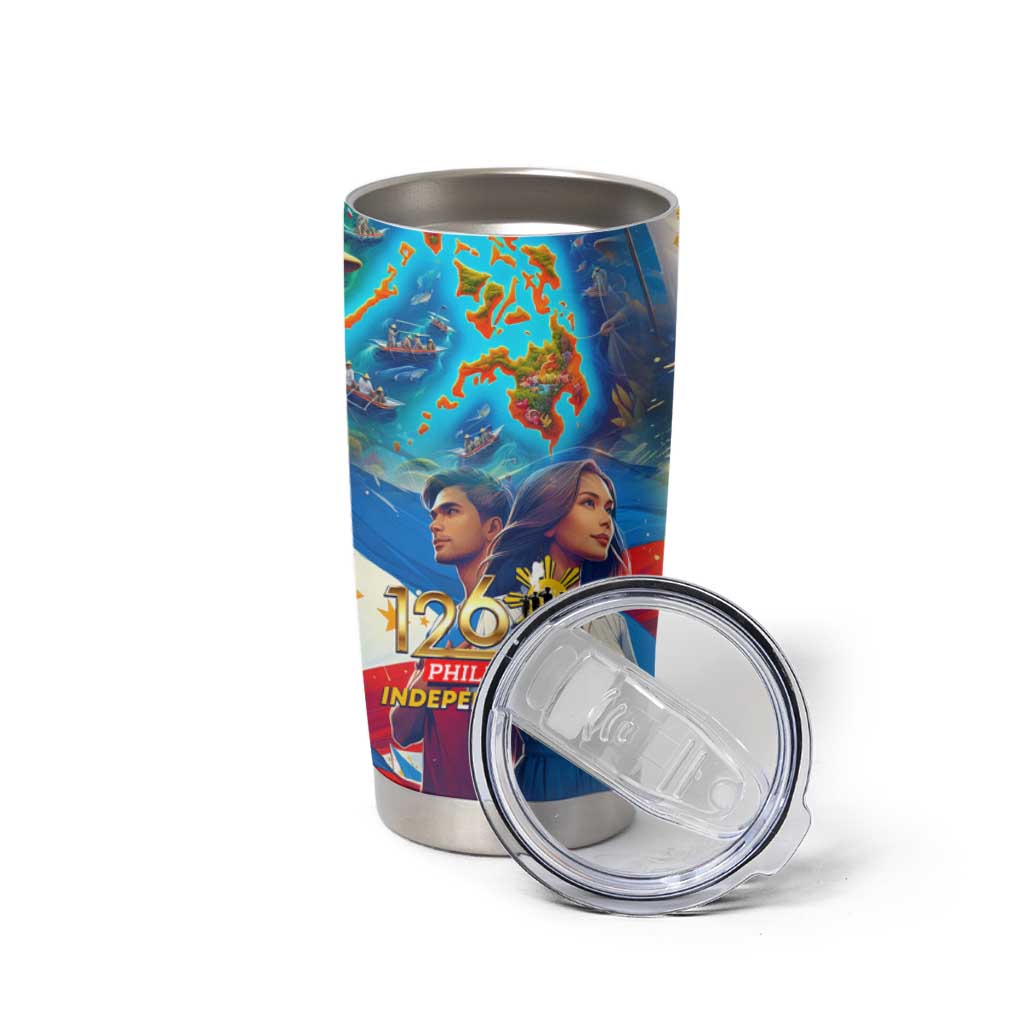 The Philippines 126th Independence Anniversary Tumbler Cup Art Style - Polynesian Pride