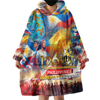 Custom The Philippines 126th Independence Anniversary Wearable Blanket Hoodie Art Style - Polynesian Pride