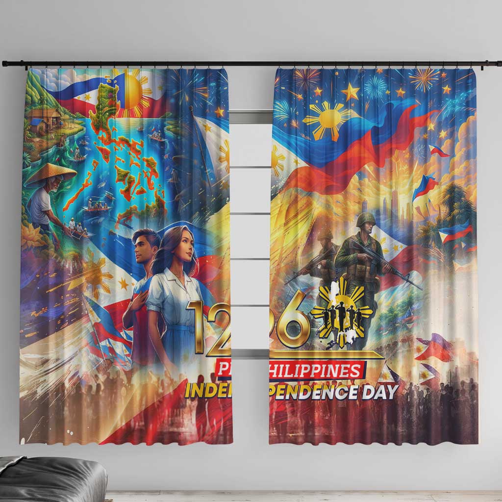 The Philippines 126th Independence Anniversary Window Curtain Art Style DT02 With Hooks Art - Polynesian Pride