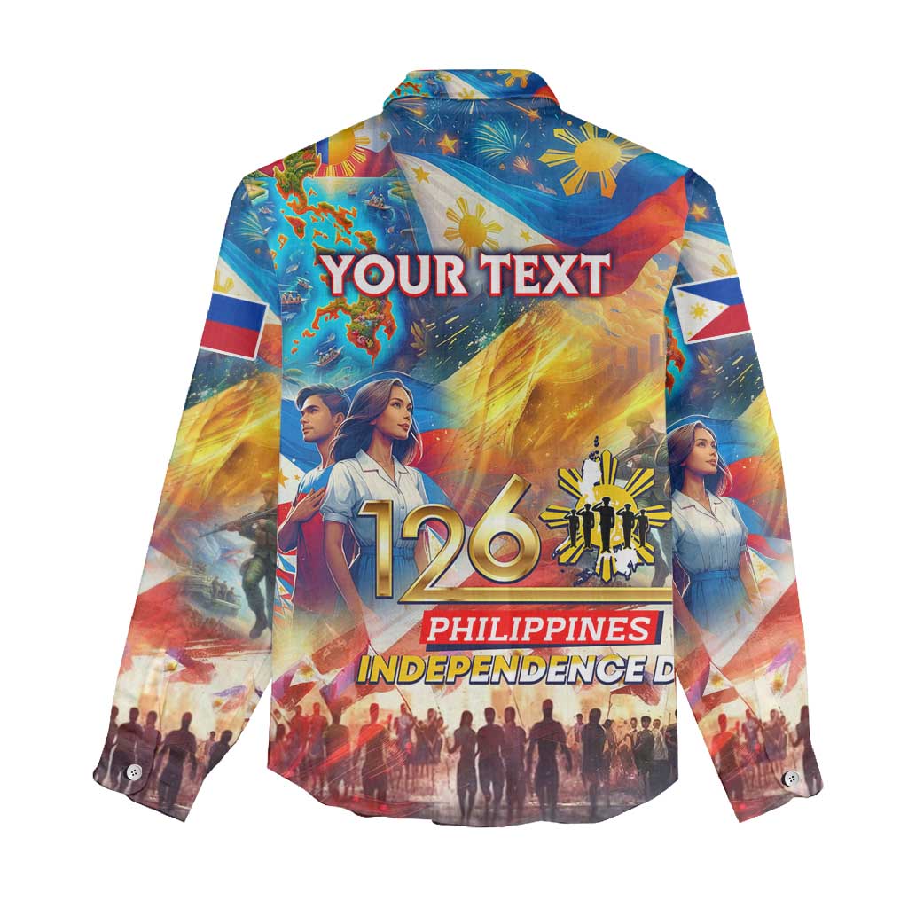 Custom The Philippines 126th Independence Anniversary Women Casual Shirt Art Style - Polynesian Pride