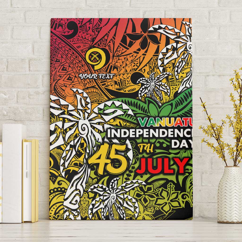 Personalized Vanuatu 45th Independence Anniversary Canvas Wall Art Melanesian Pattern Reggae - Polynesian Pride