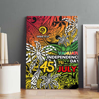 Personalized Vanuatu 45th Independence Anniversary Canvas Wall Art Melanesian Pattern Reggae - Polynesian Pride