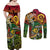 Personalized Vanuatu 45th Independence Anniversary Couples Matching Off Shoulder Maxi Dress and Long Sleeve Button Shirt Melanesian Pattern Reggae - Polynesian Pride