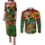 Personalized Vanuatu 45th Independence Anniversary Couples Matching Puletasi and Long Sleeve Button Shirt Melanesian Pattern Reggae - Polynesian Pride